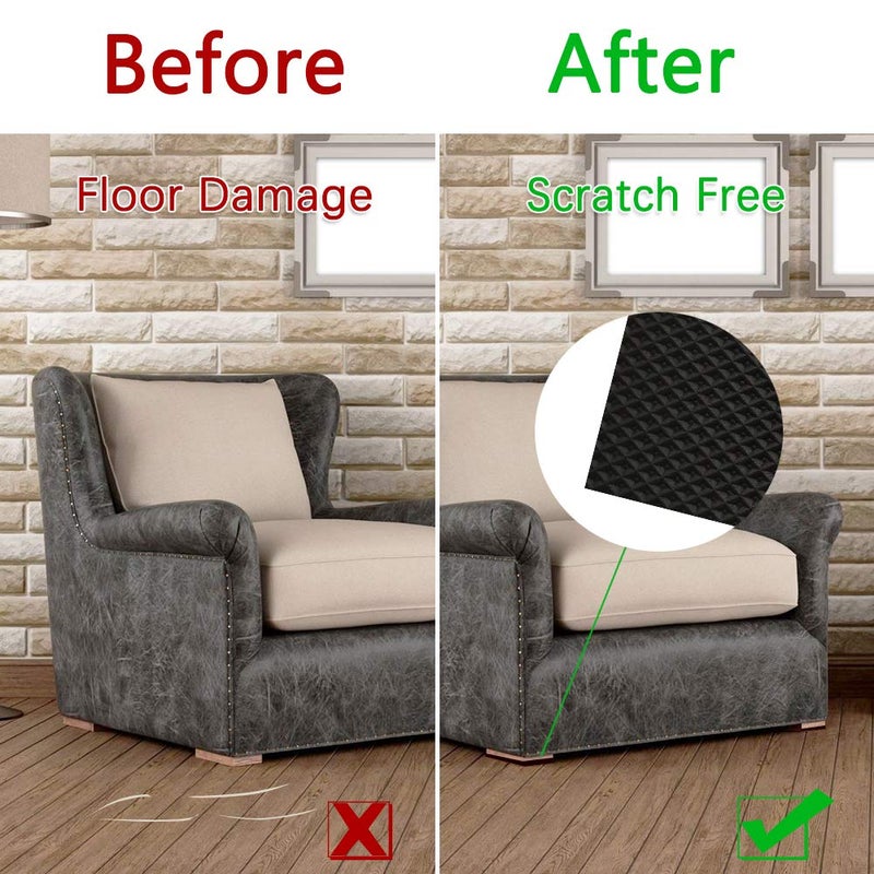 Yelanon Non Slip Furniture Pads -12pcs 4" Furniture Grippers Hardwood Floors, Non Skid for Furniture Legs,Self Adhesive Rubber Feet, Anti Slide Furniture Floors Protectors for Keep Couch Stoppers - Image 5